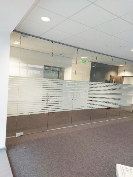 G J McCabe (Daventry, Northamptonshire): Frameless Glass Interior Office Wall With Two Doors