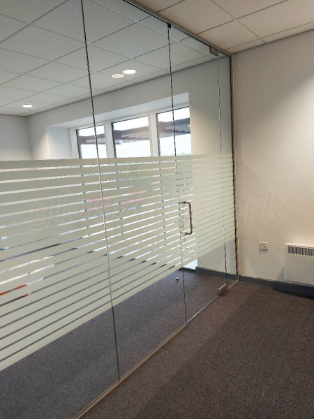 G J McCabe (Daventry, Northamptonshire): Frameless Glass Interior Office Wall With Two Doors