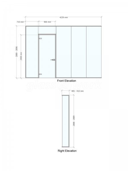 Golden Services Plus (Southall, London): Glass Office Partition With Short Corner Return