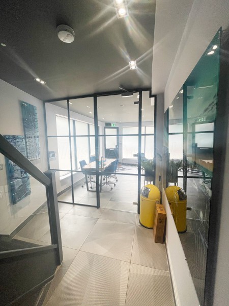 Harson Investments (Norbury, London): T-Bar Black Frame Metal and Glass Interior Wall