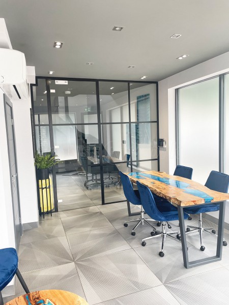 Harson Investments (Norbury, London): T-Bar Black Frame Metal and Glass Interior Wall