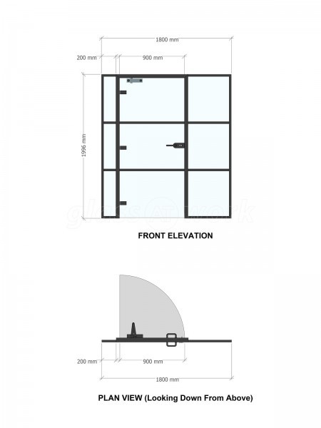 International Workplace Solutions (Swansea, Wales): T-Bar Aluminium Black Framed Glass Walls and Doors