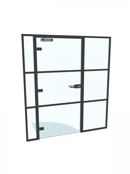 International Workplace Solutions (Swansea, Wales): T-Bar Aluminium Black Framed Glass Walls and Doors