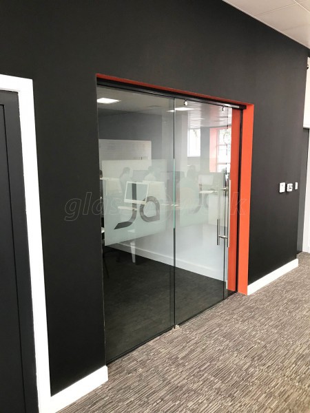 James Andrew Recruitment Solutions (Clarendon Park, Leicester): Glass Sliding Door + Glass Hinged Door