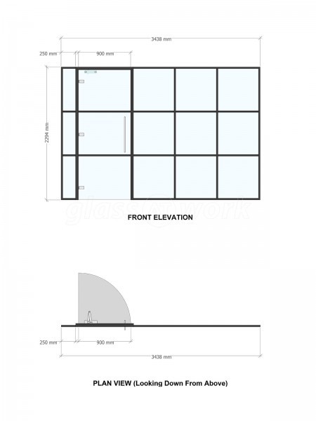 JWC Group (The City, London): T-Bar Aluminium Black Framed Glass Walls and Doors