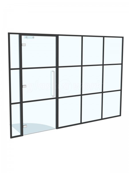JWC Group (The City, London): T-Bar Aluminium Black Framed Glass Walls and Doors