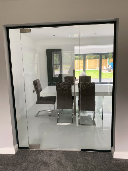 Residential Project (Wigan, Lancashire): Frameless Glass Room Dividing Screen With Door