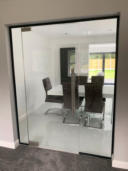 Residential Project (Wigan, Lancashire): Frameless Glass Room Dividing Screen With Door