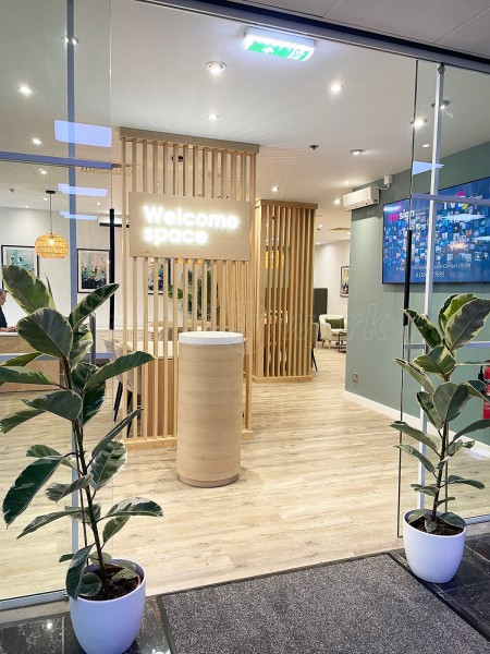 Office Twelve (Wilmslow, Cheshire): White T-Bar Panelled Glass Office Partition With Sliding Doors