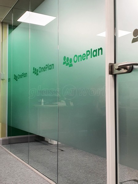 OnePlan Business Solutions (Ormskirk, Lancashire): Acoustic Glass Office Partitioning With Bespoke Film Design