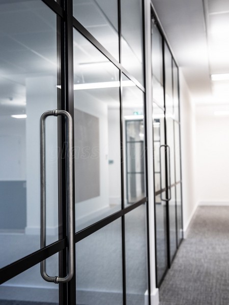 Orion Group (The City, London): T-Bar Metal Framed Glass Partitions Office Fitout