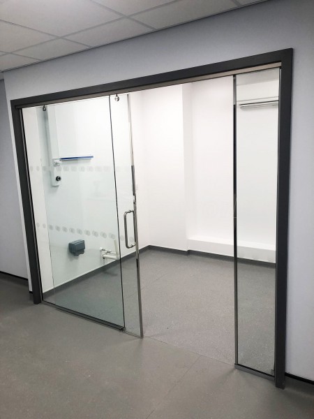 PJ Spillings [Builders] Ltd (Lowestoft, Suffolk): Glazed Office Screen With Framed Sliding Glass Door