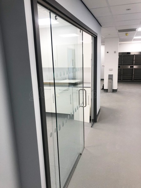 PJ Spillings [Builders] Ltd (Lowestoft, Suffolk): Glazed Office Screen With Framed Sliding Glass Door