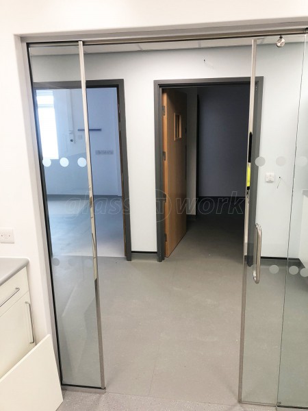 PJ Spillings [Builders] Ltd (Lowestoft, Suffolk): Glazed Office Screen With Framed Sliding Glass Door