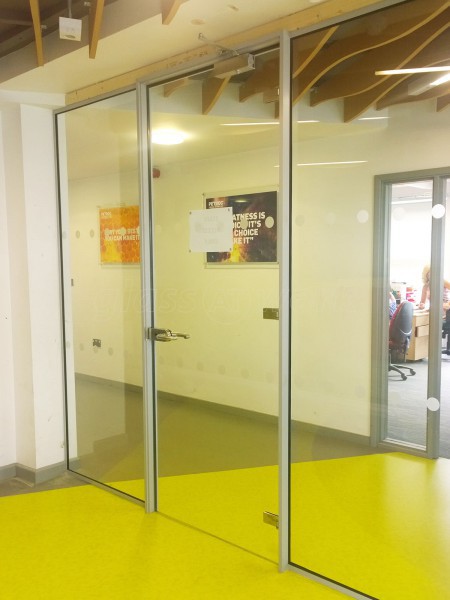 Petroc College (Barnstaple, Devon): Multiple Toughened Glass Screens, with Framed Glass Door Leafs