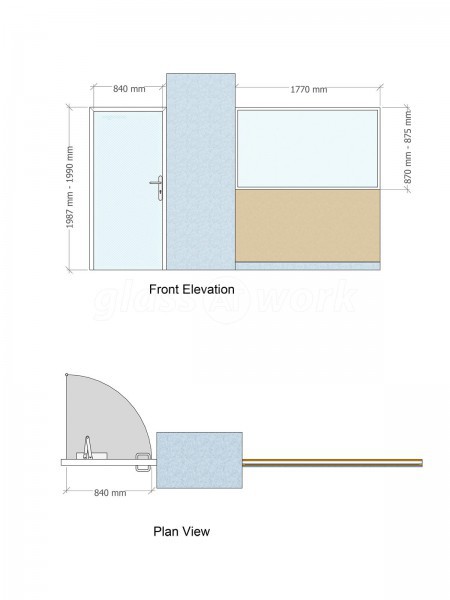 Plandescil (Norwich, Norfolk): Double Glazed Half Height Partition and Glass Door