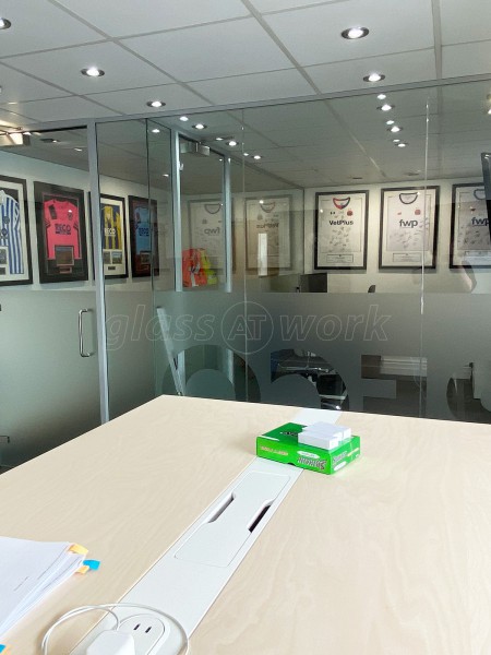 Reco Hoist (St Ives, Cambridgeshire): Laminated Acoustic Glass Offices With Logo