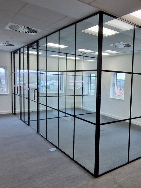 Remedian IT Solutions (Oldham, Greater Manchester): Acoustic T-Bar Banded Glass Corner Rooms