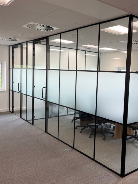 Remedian IT Solutions (Oldham, Greater Manchester): Acoustic T-Bar Banded Glass Corner Rooms