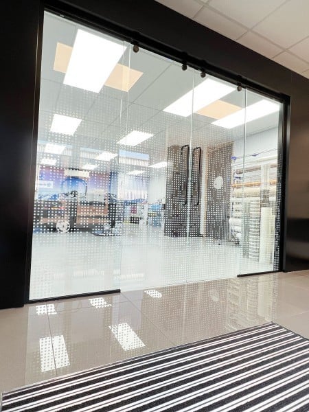 Signbox Ltd (Egham, Surrey): Glass Double Sliding Doors