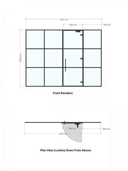 Simply Lettings (Hove, East Sussex): T-Bar Black Framed Heritage-Style Glass Partition