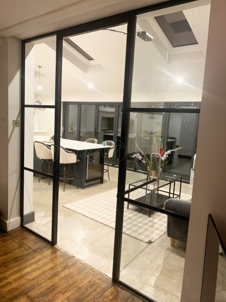 Domestic Project (Solihull, West Midlands): Industrial-Style Toughened Glass Room Divider