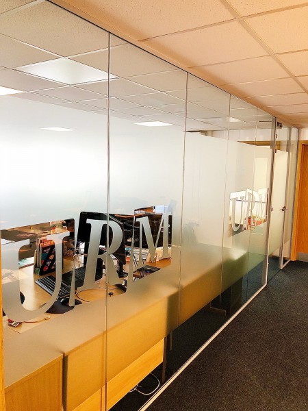 Urm Group (Knottingley, West Yorkshire): Glass Office Partitions With Logo Window Film