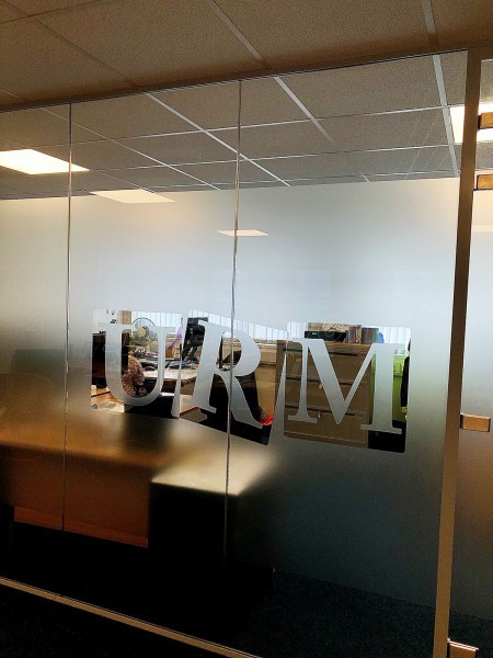 Urm Group (Knottingley, West Yorkshire): Glass Office Partitions With Logo Window Film