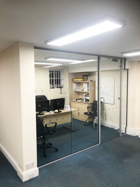 Wingate Electrical PLC (Waterloo, London): Glazed Partition With Acoustic Glass and Single Door