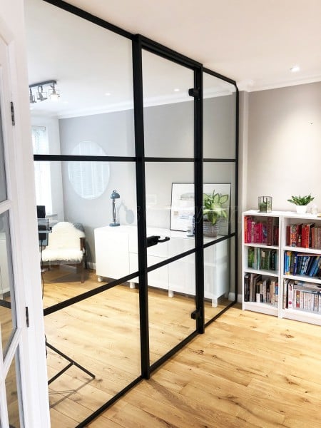 Residential Project (Tunbridge Wells, Kent): T-bar Heritage Style Metal and Glass Wall For A Home Office