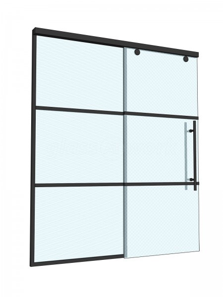 Domestic Project (Chelsea, London): T-Bar Grid Pattern Glass Sliding Door and Side Panel