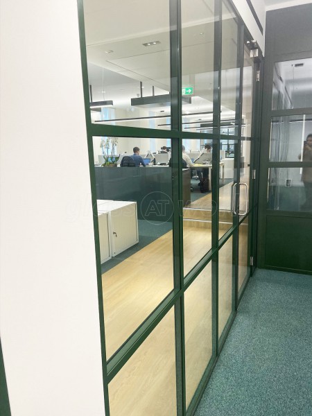 A.S.K Partners Limited (Harley Street, London): Double Glazed T-Bar Office Partitions Using Metal Bottle Green Trackwork