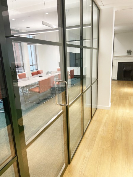 A.S.K Partners Limited (Harley Street, London): Double Glazed T-Bar Office Partitions Using Metal Bottle Green Trackwork