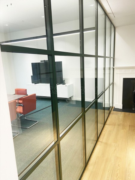 A.S.K Partners Limited (Harley Street, London): Double Glazed T-Bar Office Partitions Using Metal Bottle Green Trackwork