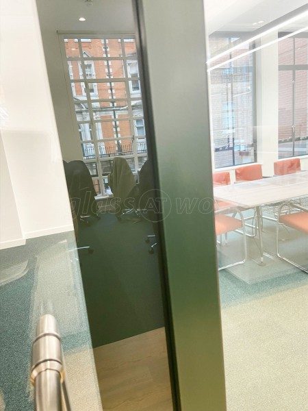 A.S.K Partners Limited (Harley Street, London): Double Glazed T-Bar Office Partitions Using Metal Bottle Green Trackwork