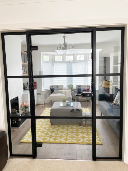 Domestic Project (Greenford, London): T-bar Heritage Style Metal and Glass Door With Side Panels