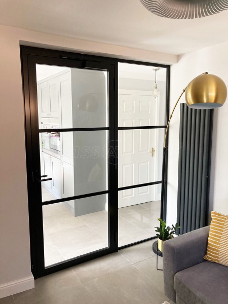 Residential Project (Barry, Vale of Glamorgan, Wales): Heritage Black Framed Glass Door and Side Panel