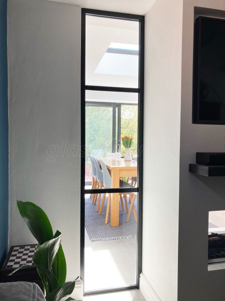 Residential Project (Barry, Vale of Glamorgan, Wales): Heritage Black Framed Glass Door and Side Panel