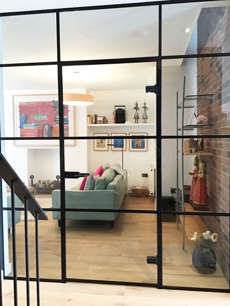 Domestic Project (Preston, Lancashire): Industrial-Style T-Bar Glass Wall and Door With Black Frame