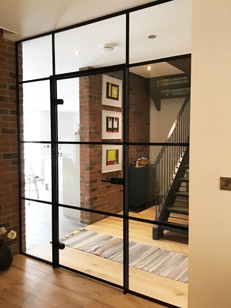 Domestic Project (Preston, Lancashire): Industrial-Style T-Bar Glass Wall and Door With Black Frame