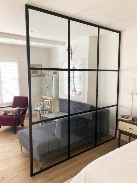 Domestic Project (Ladbroke Grove, London): T-Bar Metal Framed Glass Room Divider