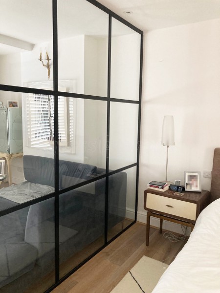 Domestic Project (Ladbroke Grove, London): T-Bar Metal Framed Glass Room Divider