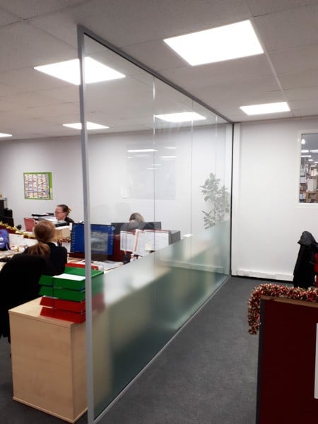 Allsop Pitts Ltd (Torquay, Devon): Small Open Ended Glass Dividing Wall For Office