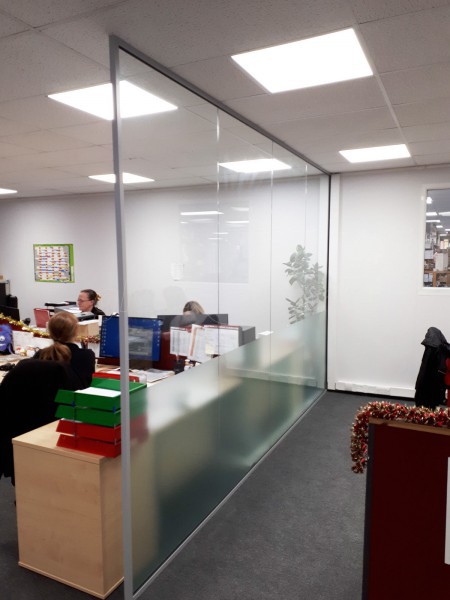 Allsop Pitts Ltd (Torquay, Devon): Small Open Ended Glass Dividing Wall For Office