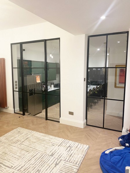 Domestic Project (Leyton, London): T-Bar Slimline Industrial-Style Glass Partitioning