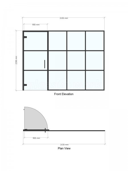 Domestic Project (Goostrey, Cheshire): T-Bar Aluminium Black Framed Glass Wall and Door