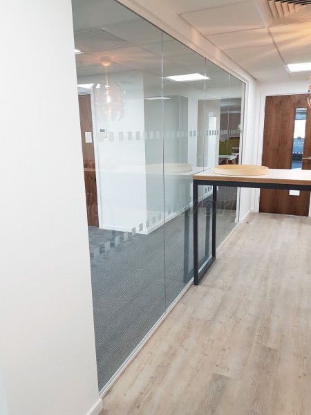 Four Square Furniture (Watford, Hertfordshire): Glass Office Walls (Using Toughened Glass & Laminated Acoustic Glass)