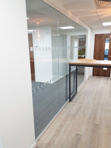 Four Square Furniture (Watford, Hertfordshire): Glass Office Walls (Using Toughened Glass & Laminated Acoustic Glass)