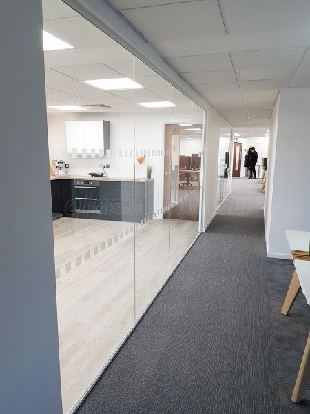 Four Square Furniture (Watford, Hertfordshire): Glass Office Walls (Using Toughened Glass & Laminated Acoustic Glass)