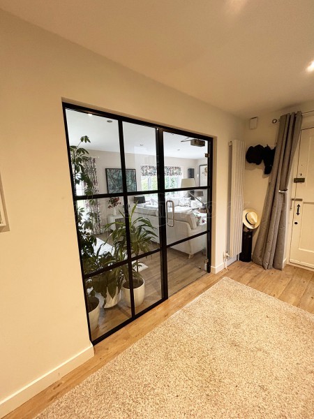 Domestic Project (Seaford, East Sussex): T-Bar Aluminium Black Framed Glass Doors